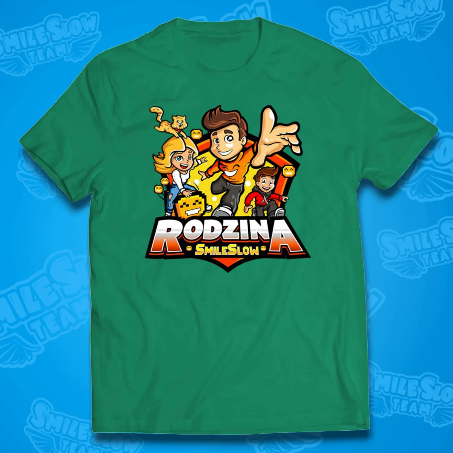 KOSZULKA RODZINA SMILESLOW - ZIELONA