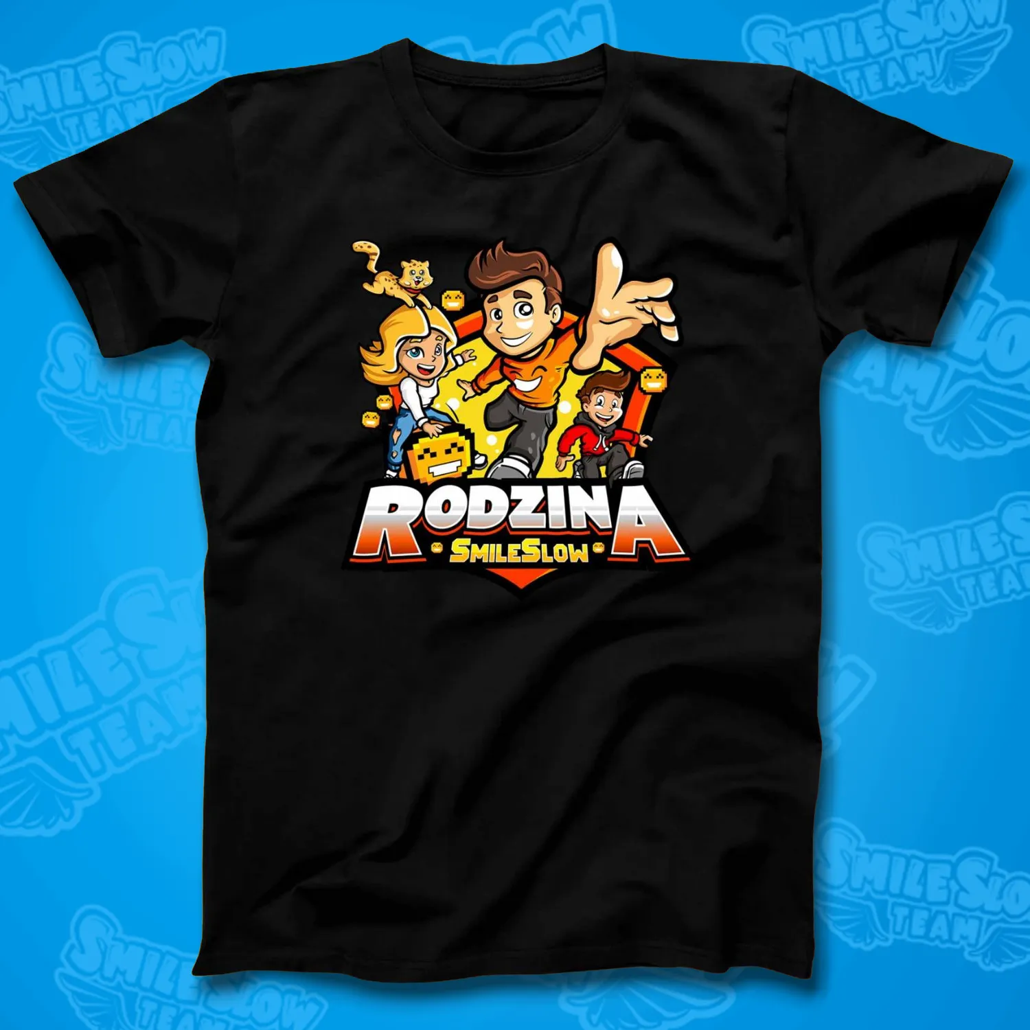 KOSZULKA RODZINA SMILESLOW - CZARNA