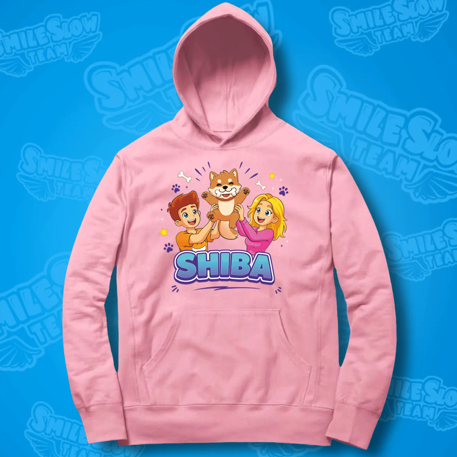 BLUZA SMILESLOW PATI & SHIBA - RÓŻOWA