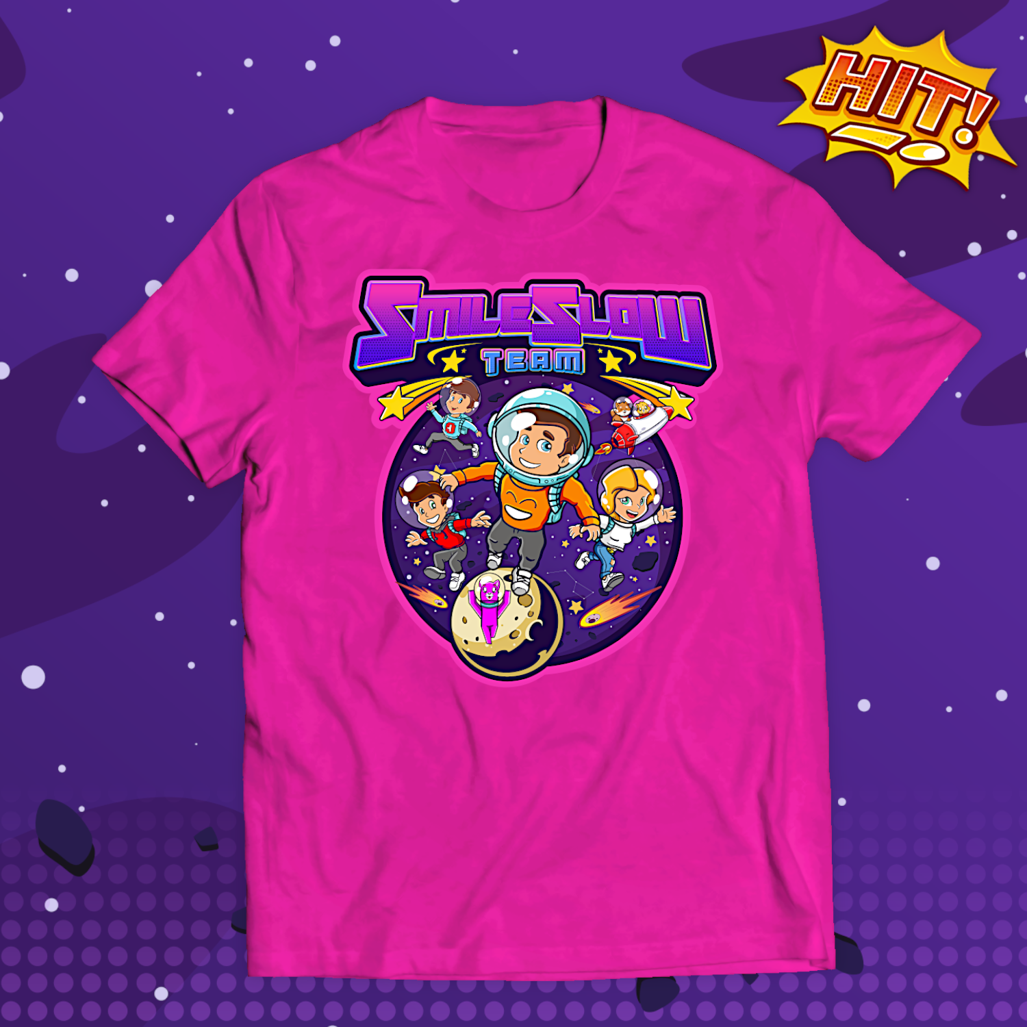 KOSZULKA KOSMOS *PREMIUM* SMILESLOW TEAM - RÓŻOWA