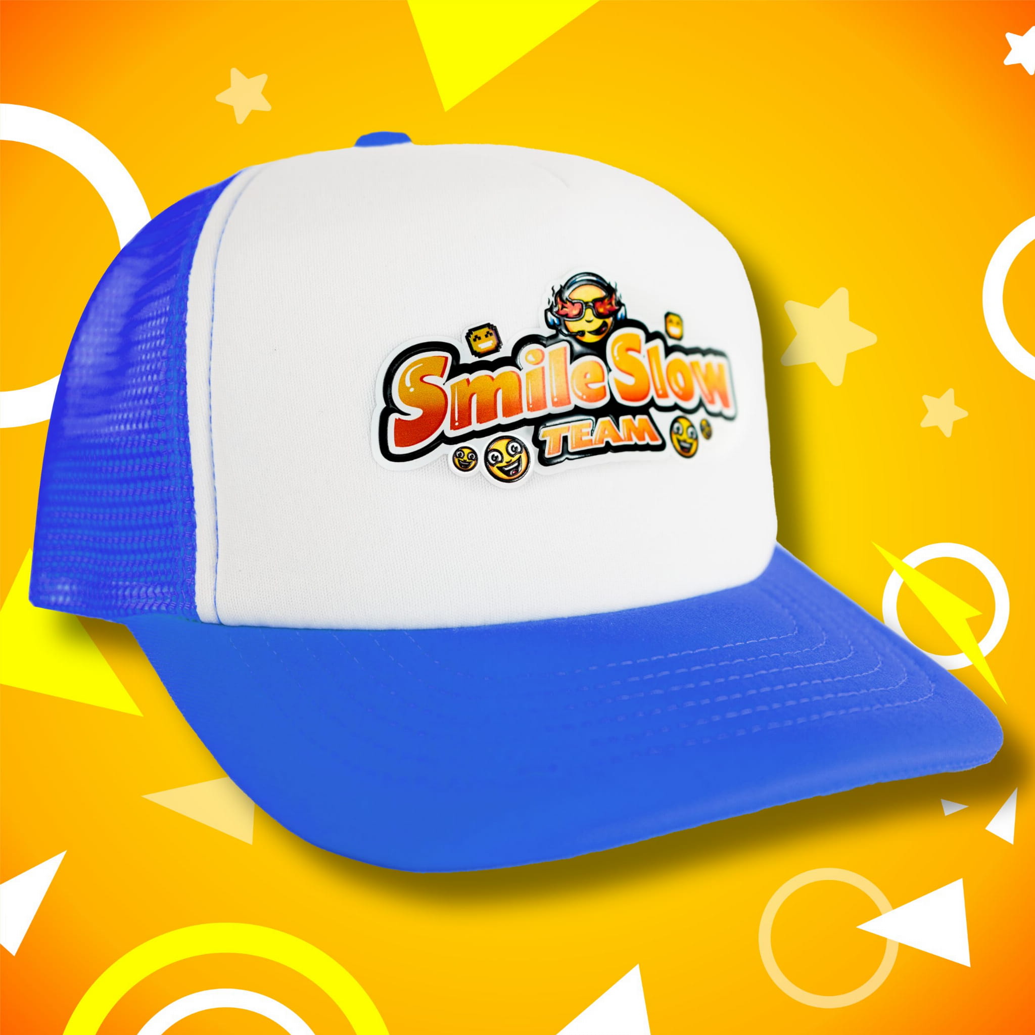 CZAPKA Z DASZKIEM SMILESLOW TEAM - NIEBIESKA - EMBLEMAT 3D